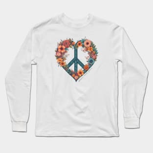 Choose Inner Peace Floral Heart Long Sleeve T-Shirt